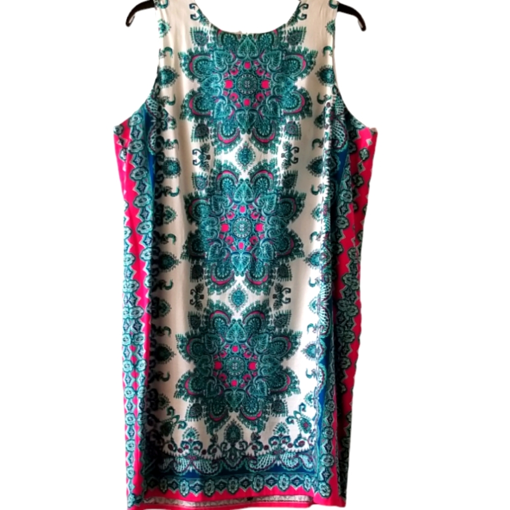 London Style Collection Sleeveless Printed Dress
